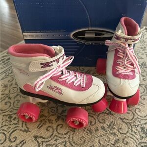 Kids Roller Skates - Pink and White